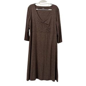 Toad&Co Dress XL Brown Rosalinda Comfort Stretch Organic Cotton Travel Adventure